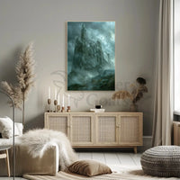 Mysterious Gothic Ruin with Crows Dark Fantasy Poster PosterGoat
