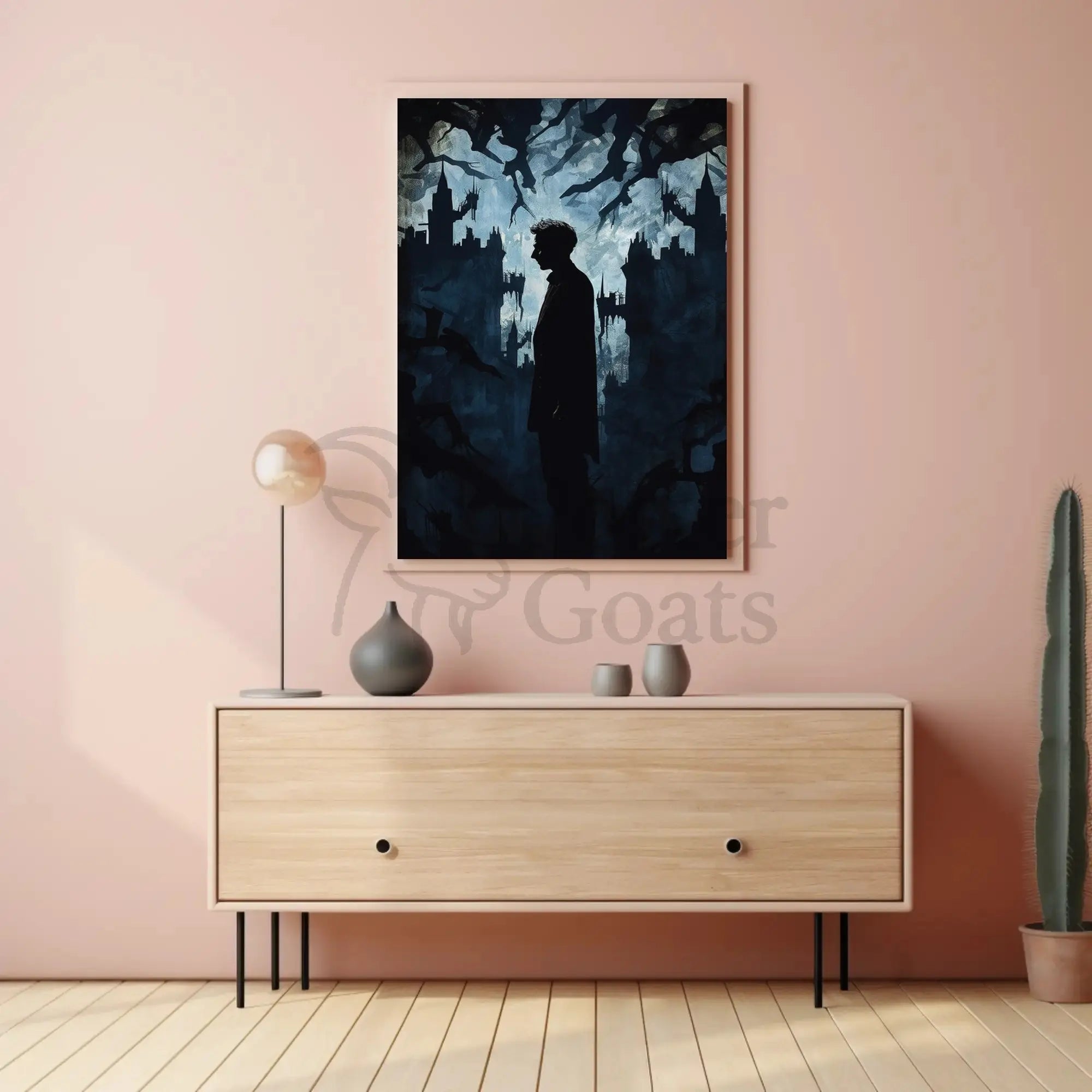 Mysterious Gothic Silhouette Noir Art Poster PosterGoat