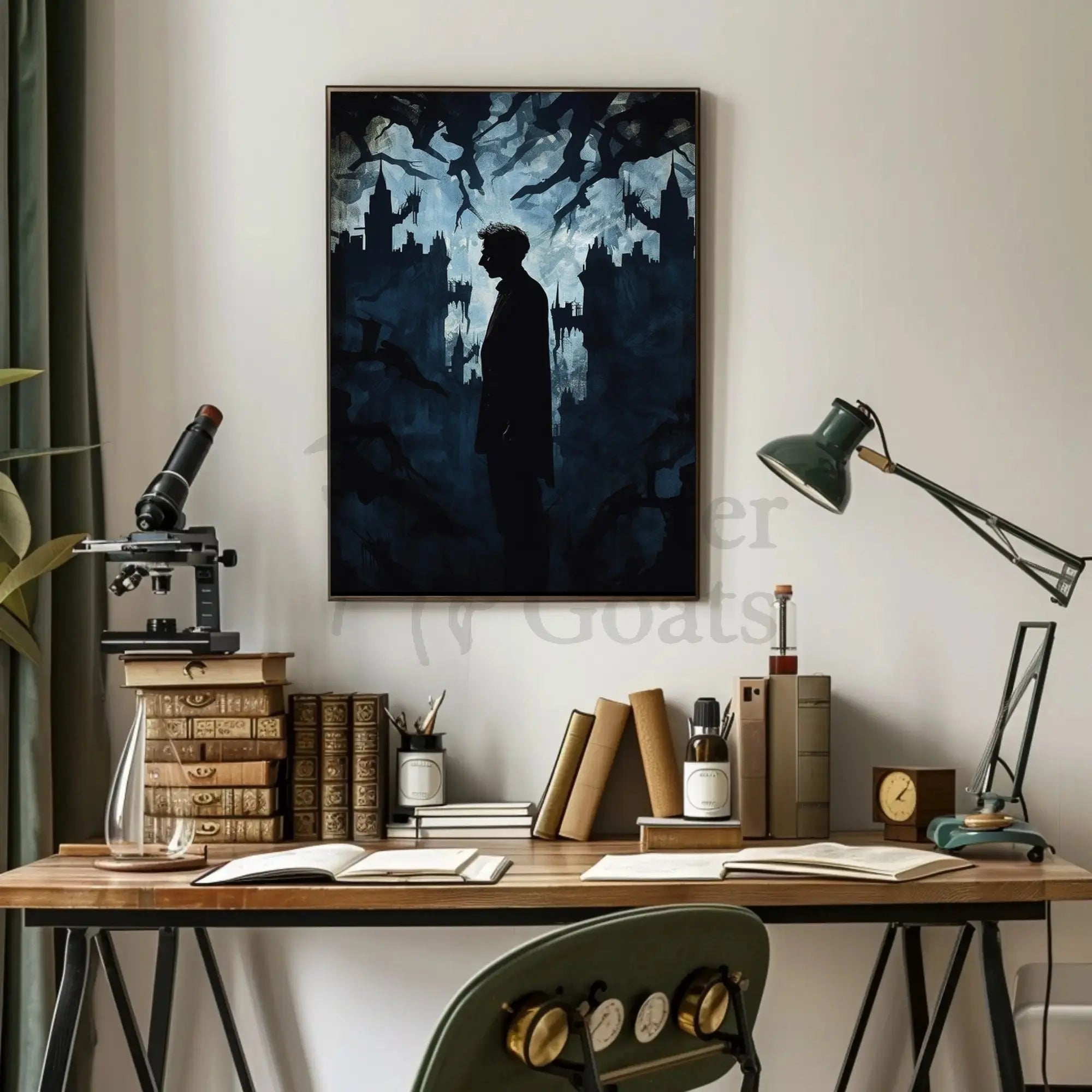 Mysterious Gothic Silhouette Noir Art Poster PosterGoat