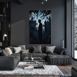 Mysterious Gothic Silhouette Noir Art Poster PosterGoat