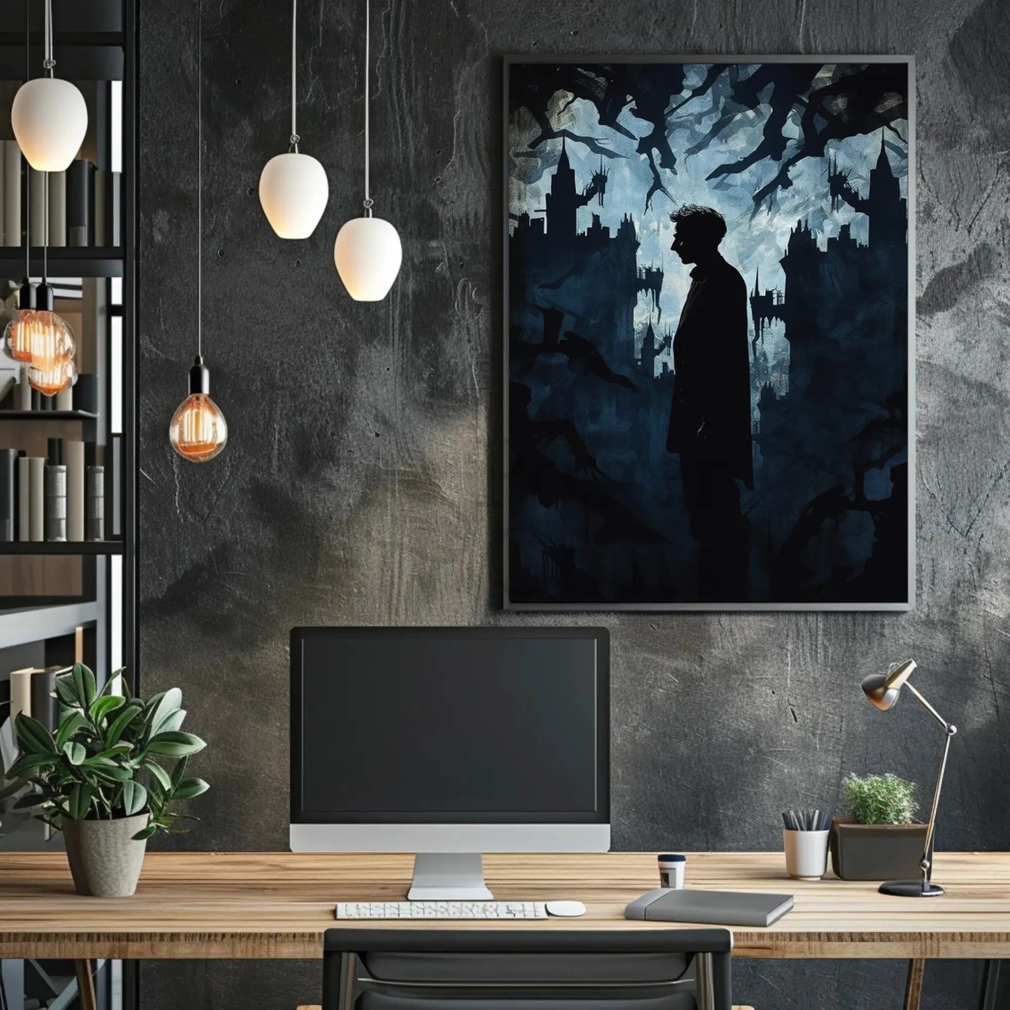 Mysterious Gothic Silhouette Noir Art Poster PosterGoat