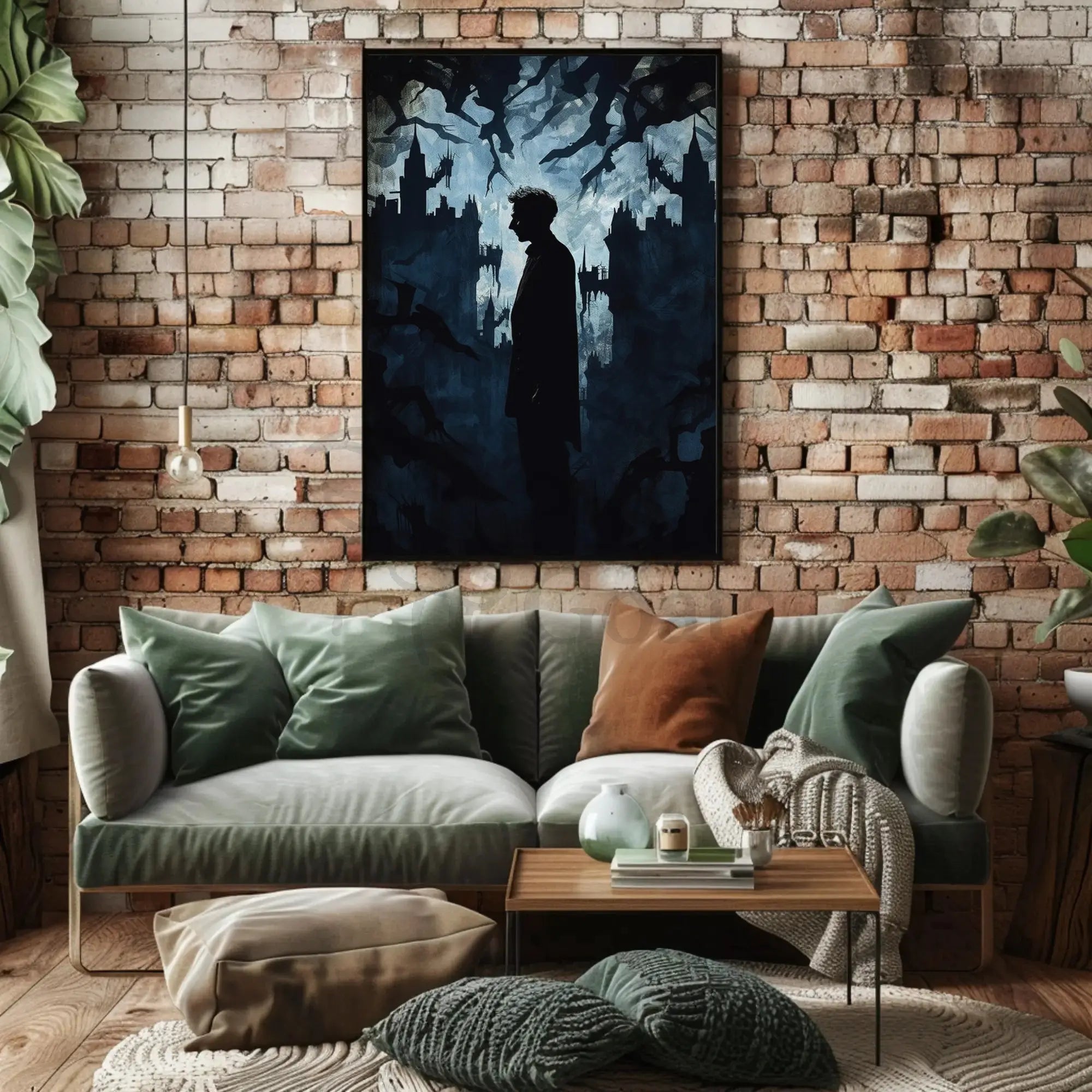 Mysterious Gothic Silhouette Noir Art Poster PosterGoat
