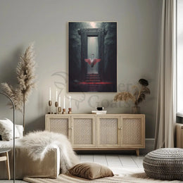 Mysterious Heron Fantasy Portal Animal Poster PosterGoat