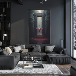 Mysterious Heron Fantasy Portal Animal Poster PosterGoat
