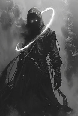 Mysterious Hooded Figure Fantasy Art Poster PosterGoat