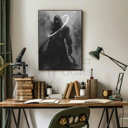 Mysterious Hooded Figure Fantasy Art Poster PosterGoat