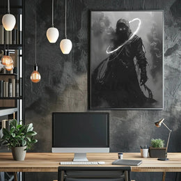 Mysterious Hooded Figure Fantasy Art Poster PosterGoat