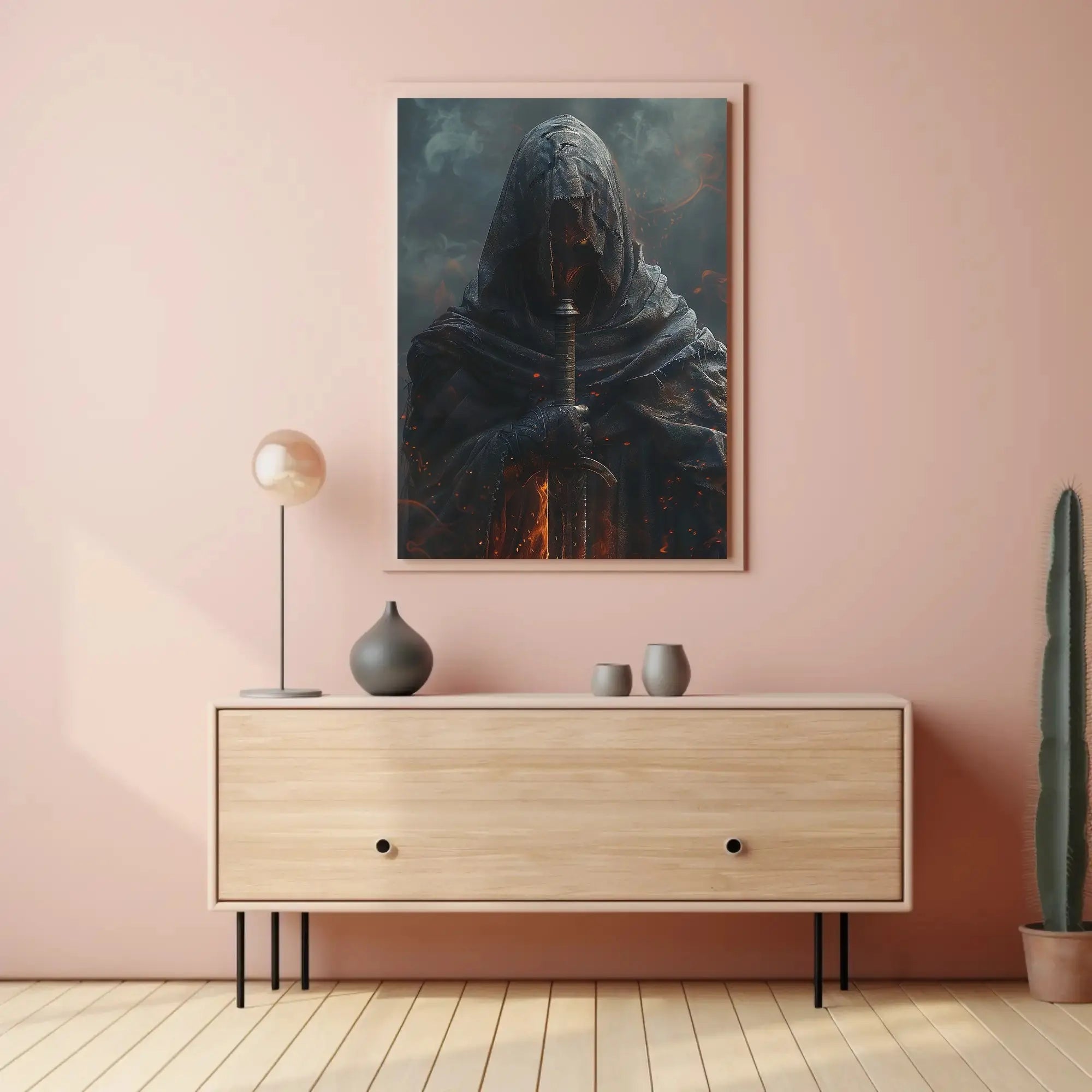 Mysterious Hooded Figure Travel Poster for Adventure Seekers PosterGoat