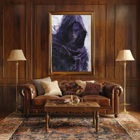 Mysterious Hooded Figure in Dark Fantasy Adventure Poster PosterGoat