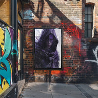 Mysterious Hooded Figure in Dark Fantasy Adventure Poster PosterGoat