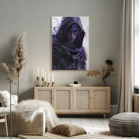 Mysterious Hooded Figure in Dark Fantasy Adventure Poster PosterGoat