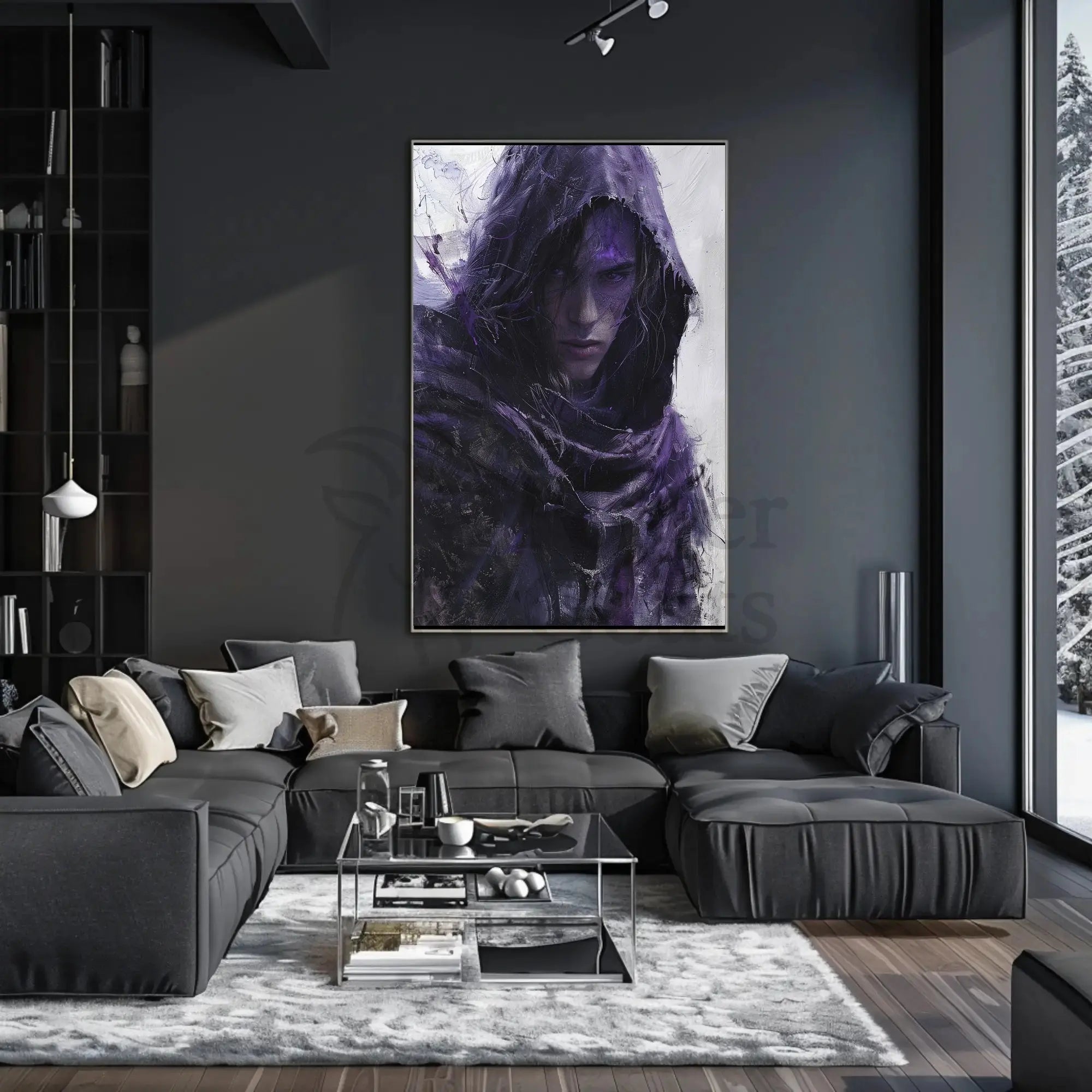 Mysterious Hooded Figure in Dark Fantasy Adventure Poster PosterGoat