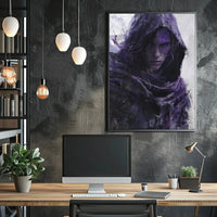Mysterious Hooded Figure in Dark Fantasy Adventure Poster PosterGoat