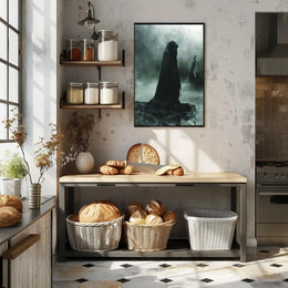 Mysterious Hooded Figure in Dark Swamp Artistic Poster PosterGoat