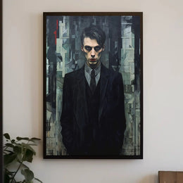 Mysterious Male in Abstract Art Expressionism Poster PosterGoat