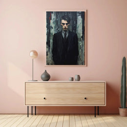 Mysterious Male in Abstract Art Expressionism Poster PosterGoat