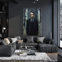 Mysterious Male in Abstract Art Expressionism Poster PosterGoat