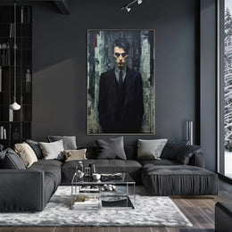 Mysterious Male in Abstract Art Expressionism Poster PosterGoat