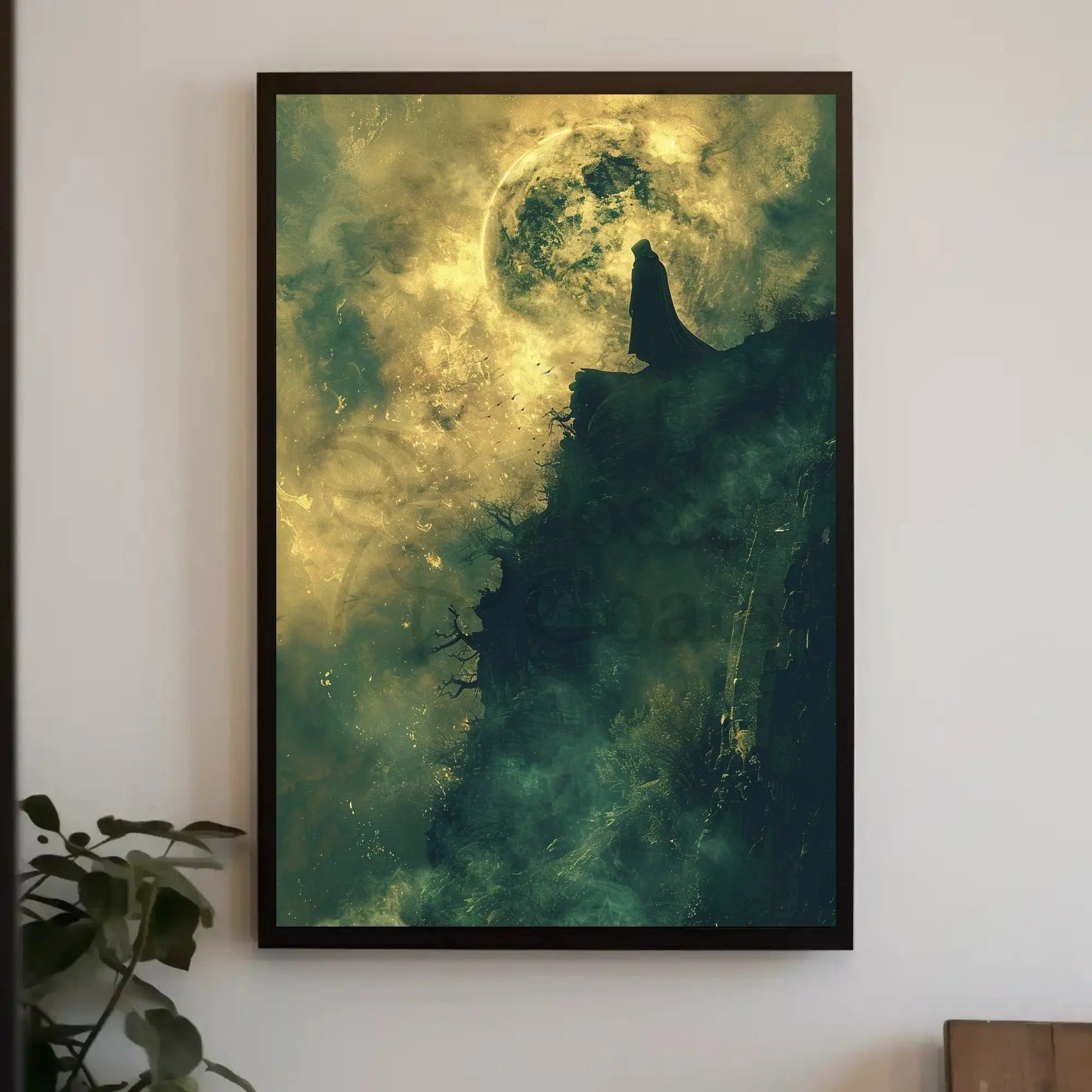 Mysterious Moonlit Cliff Fantasy Artistic or Pop Culture Poster PosterGoat