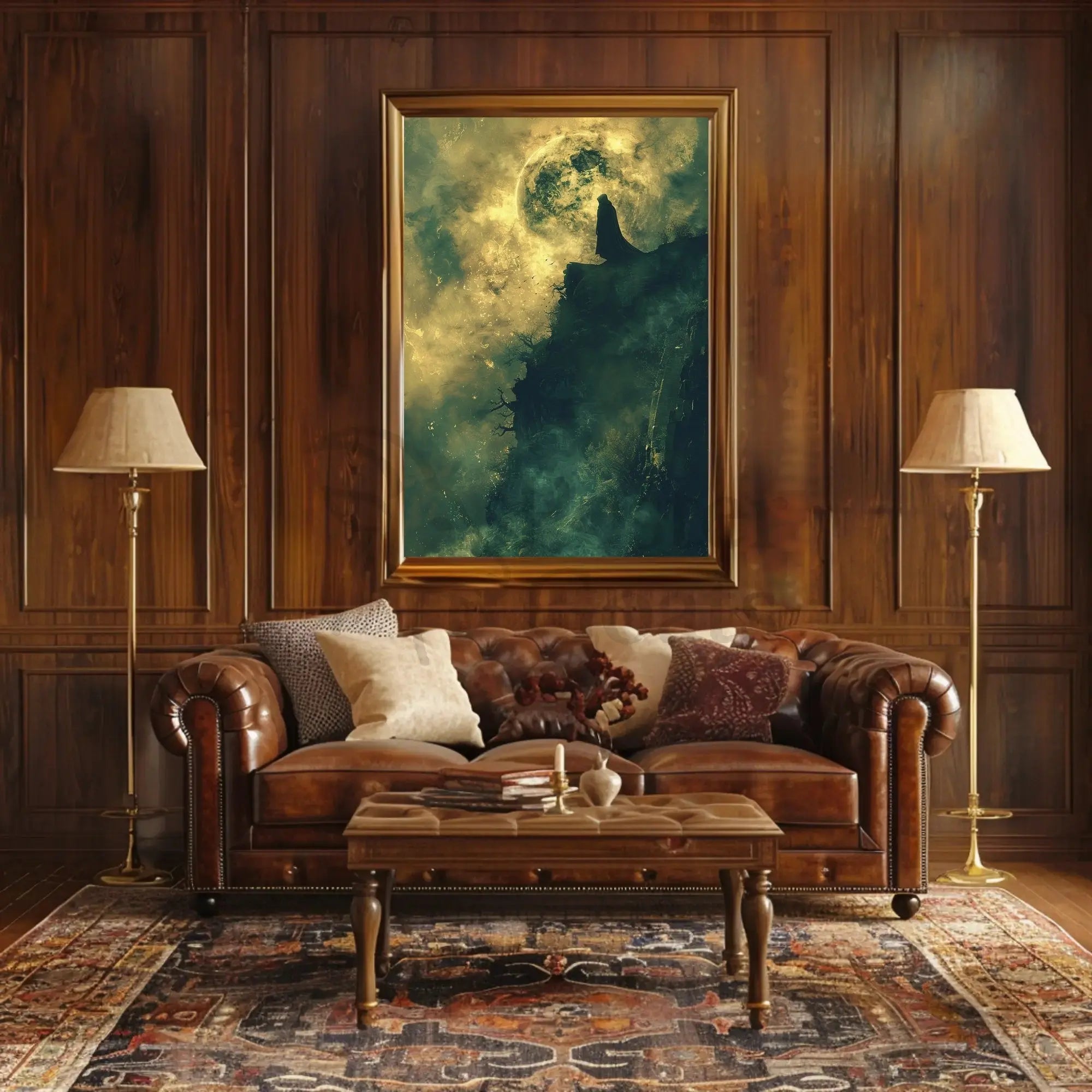 Mysterious Moonlit Cliff Fantasy Artistic or Pop Culture Poster PosterGoat