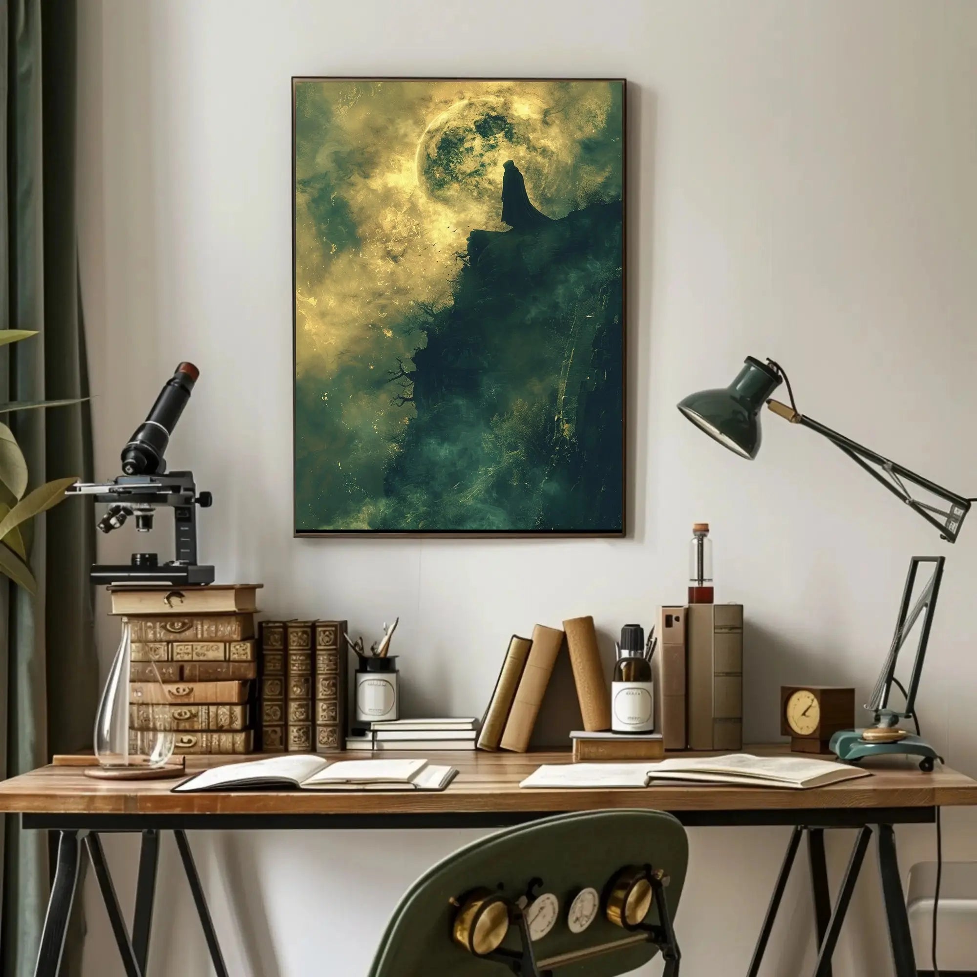 Mysterious Moonlit Cliff Fantasy Artistic or Pop Culture Poster PosterGoat