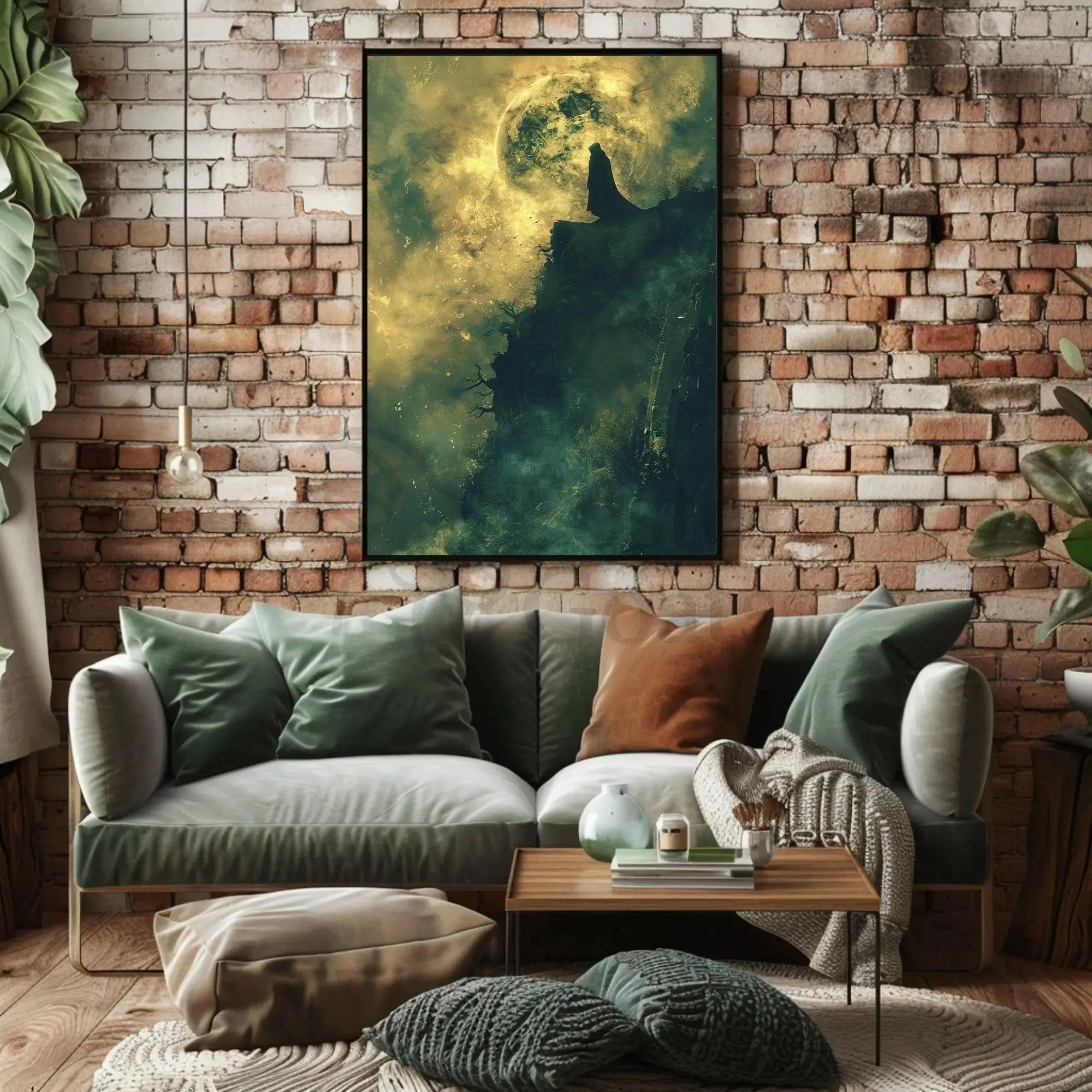 Mysterious Moonlit Cliff Fantasy Artistic or Pop Culture Poster PosterGoat