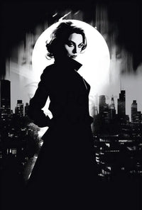 Mysterious Noir Urban Silhouette Classic Detective Story Poster PosterGoat