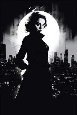 Mysterious Noir Urban Silhouette Classic Detective Story Poster PosterGoat