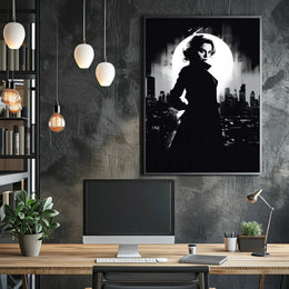 Mysterious Noir Urban Silhouette Classic Detective Story Poster PosterGoat