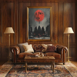 Mysterious Red Moon Fantasy Gothic Art Poster PosterGoat