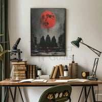 Mysterious Red Moon Fantasy Gothic Art Poster PosterGoat
