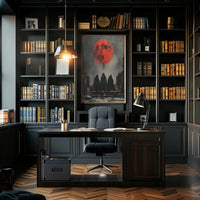 Mysterious Red Moon Fantasy Gothic Art Poster PosterGoat