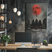 Mysterious Red Moon Fantasy Gothic Art Poster PosterGoat