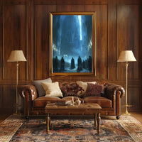 Mysterious Ritual in Gothic Cathedral - Artistic Poster PosterGoat