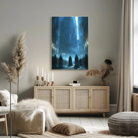 Mysterious Ritual in Gothic Cathedral - Artistic Poster PosterGoat
