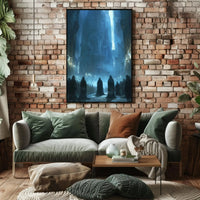 Mysterious Ritual in Gothic Cathedral - Artistic Poster PosterGoat