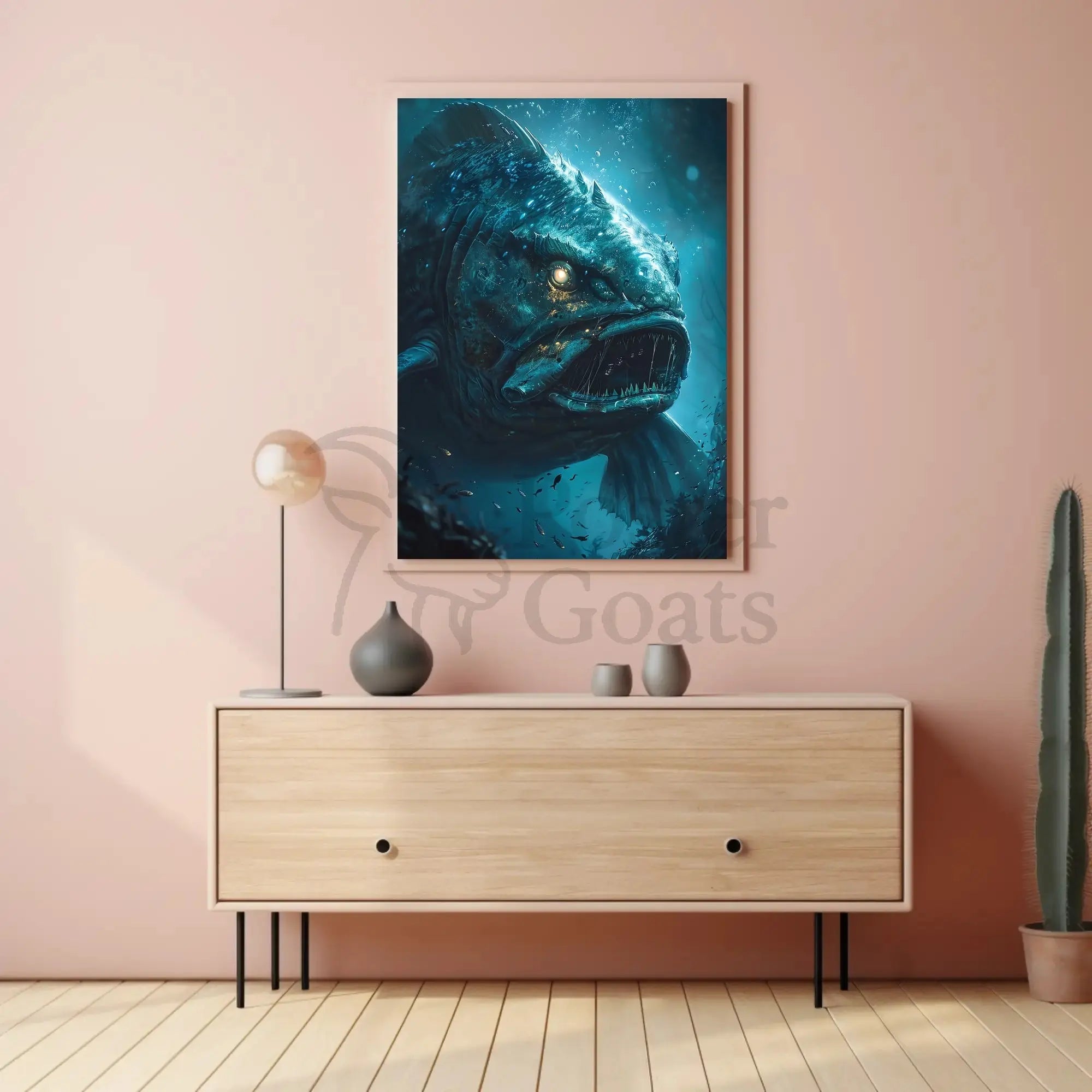 Mysterious Sea Monster Lurks in Abyss Futuristic Sci-Fi Poster PosterGoat