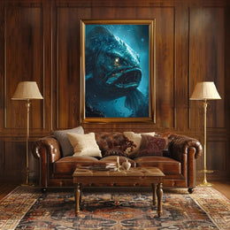 Mysterious Sea Monster Lurks in Abyss Futuristic Sci-Fi Poster PosterGoat