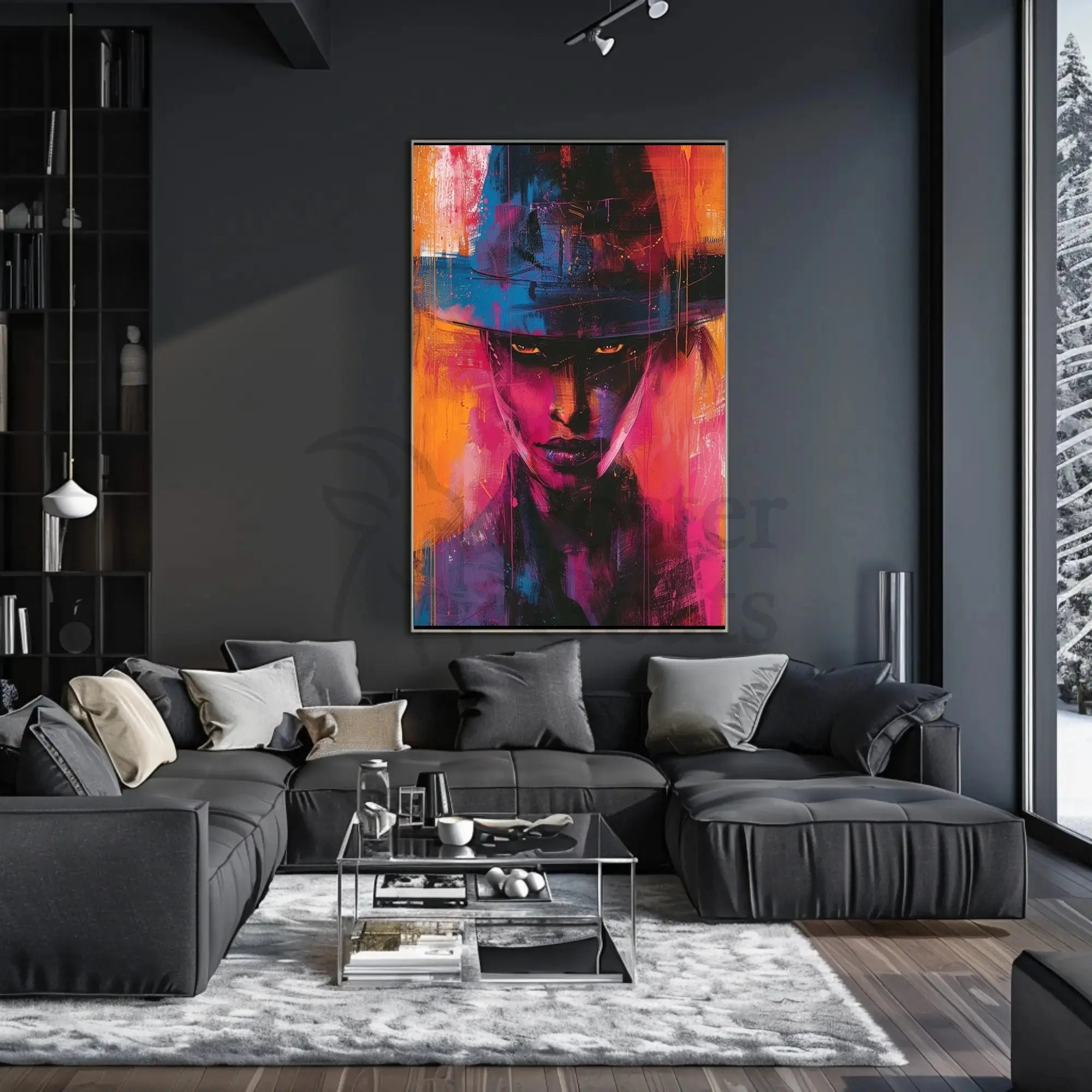Mysterious Western Gaze Abstract Artistic Pop Culture Poster PosterGoat