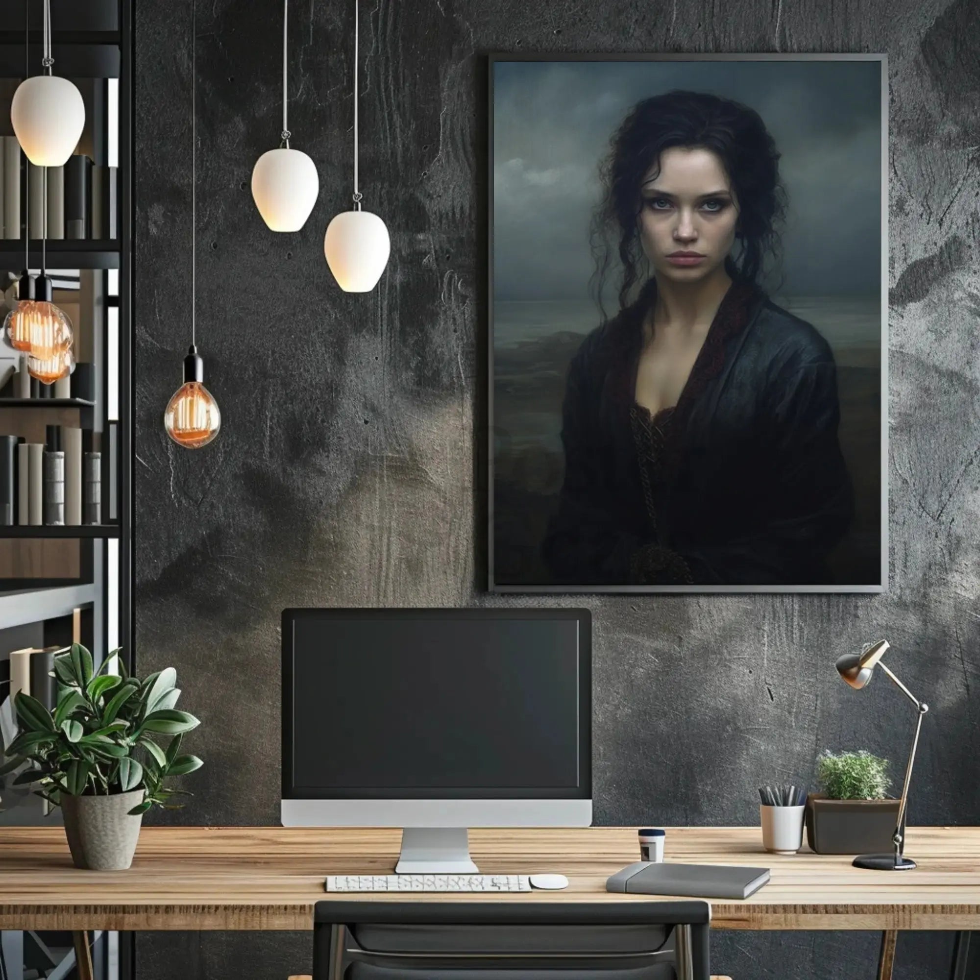 Mysterious Woman Gothic Era Artistic Portrait Poster PosterGoat
