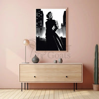 Mysterious Woman Noir Cityscape Artistic Poster PosterGoat
