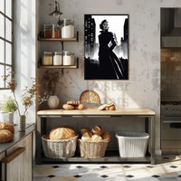 Mysterious Woman Noir Cityscape Artistic Poster PosterGoat