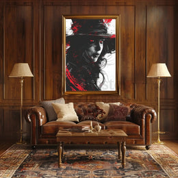 Mysterious Woman with Red Eyes Artistic Poster PosterGoat