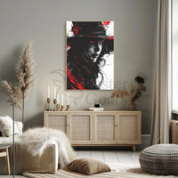 Mysterious Woman with Red Eyes Artistic Poster PosterGoat