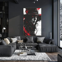 Mysterious Woman with Red Eyes Artistic Poster PosterGoat