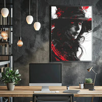 Mysterious Woman with Red Eyes Artistic Poster PosterGoat
