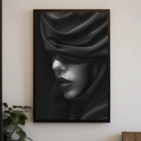 Mystery Veil Portrait: Enigmatic Elegance Artistic Poster PosterGoat