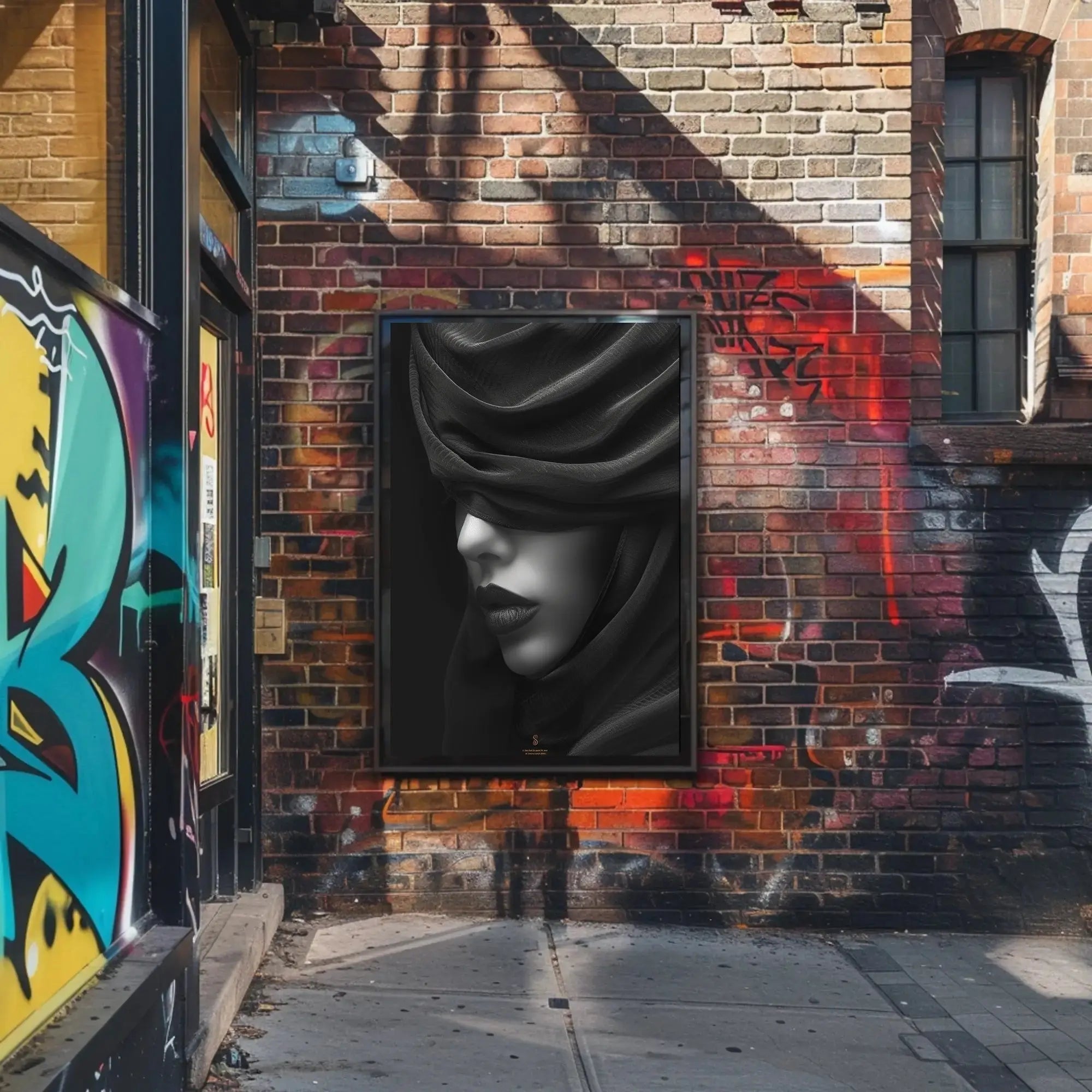 Mystery Veil Portrait: Enigmatic Elegance Artistic Poster PosterGoat