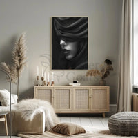 Mystery Veil Portrait: Enigmatic Elegance Artistic Poster PosterGoat