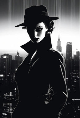 Mystery Woman in Noir Classic Artistic Poster PosterGoat